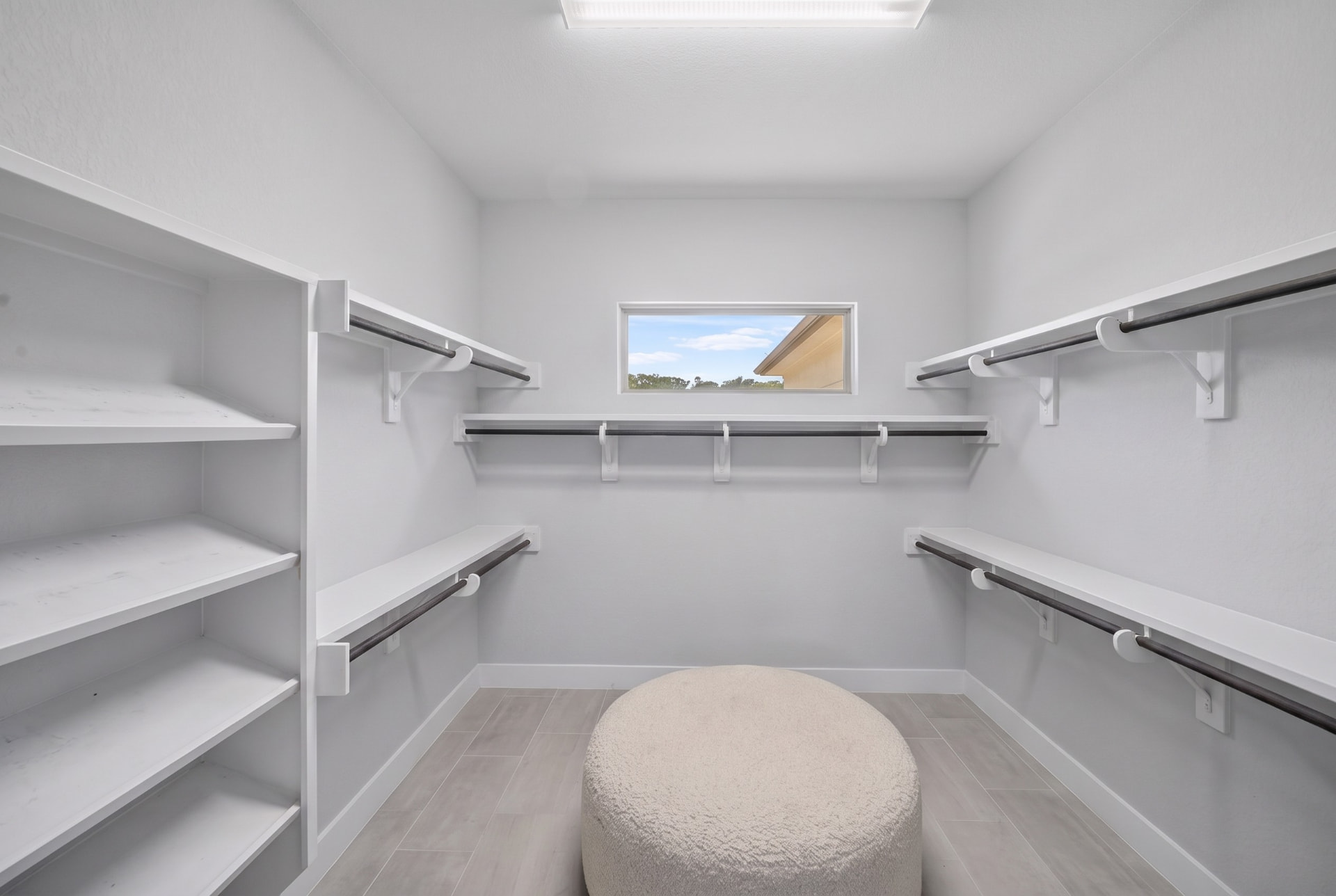 Same primary closet with all clutter digitally removed